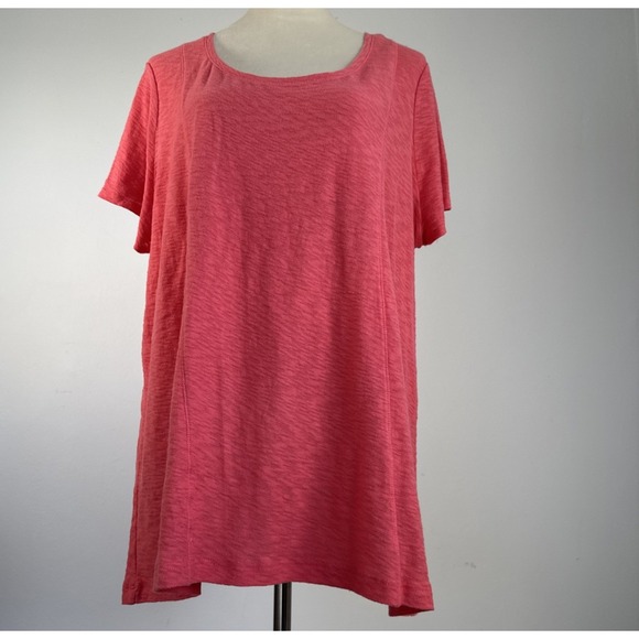 Cynthia Rowley Women's 2X Pink Short Sleeve Top Cotton - Picture 2 of 9